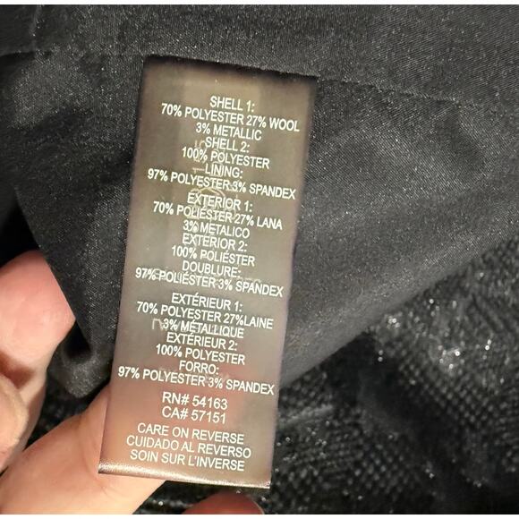 Karl Lagerfeld Paris Tweed Shift Dress Bow Lace Wool Sz 10 Lined Black MSRP $149 - Picture 13 of 15